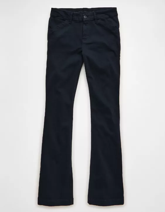 AE Stretch Low-Rise Kick Bootcut Khaki Pant - Image 3