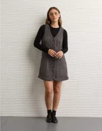 AE Button-Front Pinafore Mini Dress